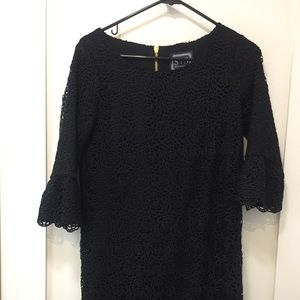 Black embroidered dress